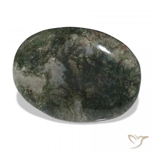 Agate mousse Multicolore naturelle ovale, 37.71 ct, Translucide