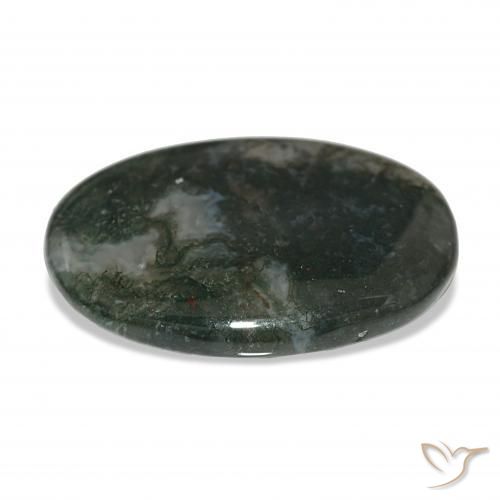 Agate mousse Multicolore naturelle ovale, 37.71 ct, Translucide