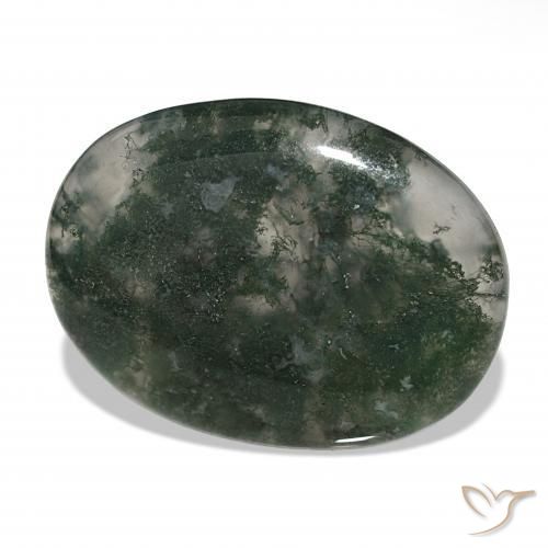 Agate mousse Multicolore naturelle ovale, 39.60 ct, Translucide