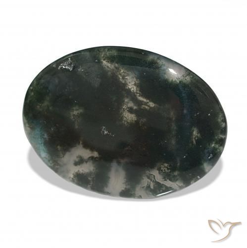 Agate mousse Multicolore naturelle ovale, 30.13 ct, Translucide