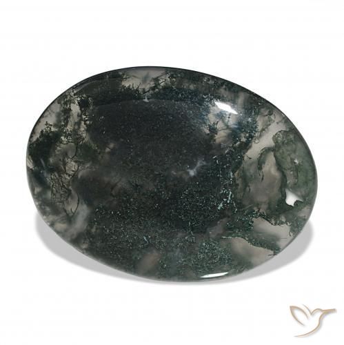 Agate mousse Multicolore naturelle ovale, 36.54 ct, Translucide