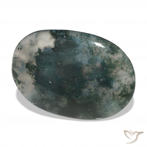 Agate mousse Multicolore naturelle ovale, 45.08 ct, Translucide