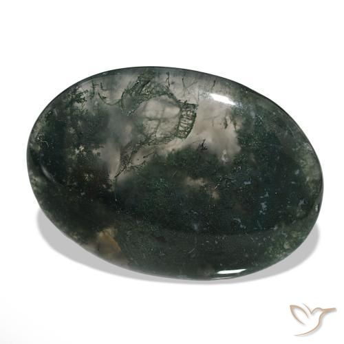 Agate mousse Multicolore naturelle ovale, 58.50 ct, Translucide