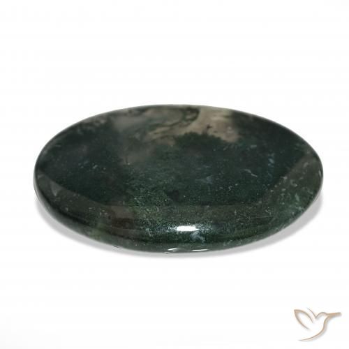 Agate mousse Multicolore naturelle ovale, 58.50 ct, Translucide