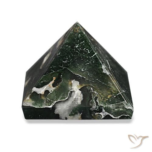 Agate mousse Forêt verte naturelle Carré, 69.86 ct, Opaque