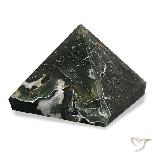 Agate mousse Forêt verte naturelle Carré, 69.86 ct, Opaque