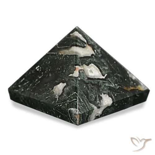 Agate mousse Forêt verte naturelle Carré, 69.86 ct, Opaque