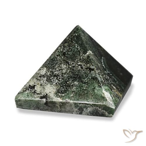 Agate mousse Forêt verte naturelle Carré, 89.65 ct, Opaque