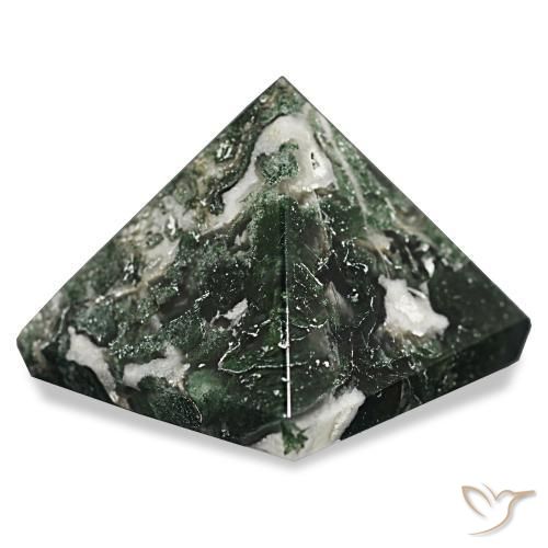 Agate mousse Forêt verte naturelle Carré, 85.75 ct, Opaque