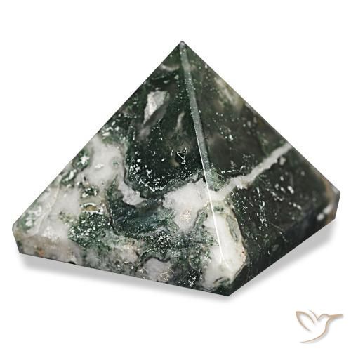 Agate mousse Forêt verte naturelle Carré, 90.31 ct, Opaque