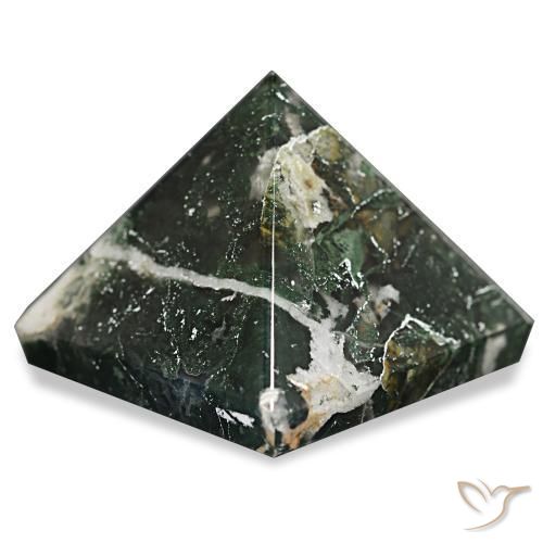 Agate mousse Forêt verte naturelle Carré, 90.31 ct, Opaque