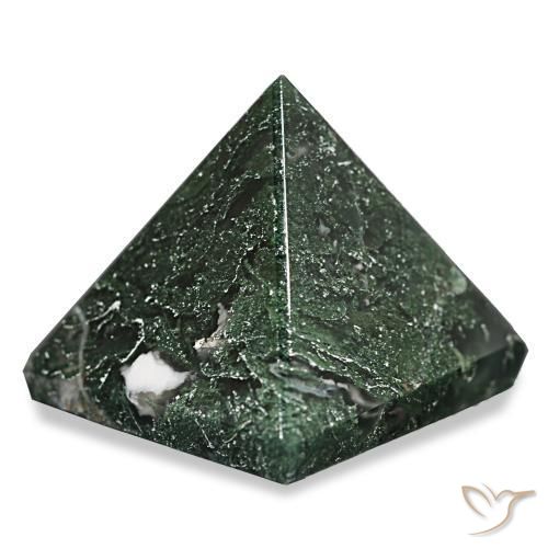 Agate mousse Forêt verte naturelle Carré, 98.28 ct, Opaque