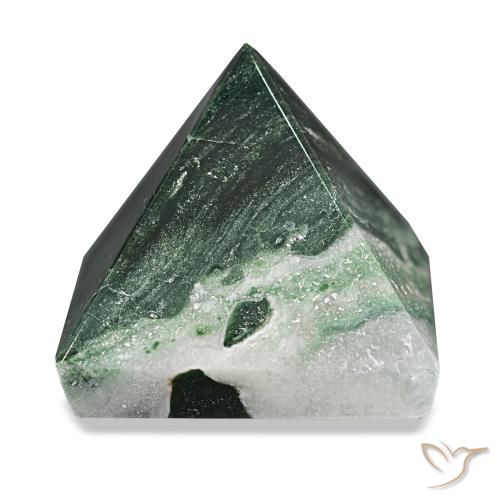 112.97ct Forêt verte Agate mousse, Carré, Opaque