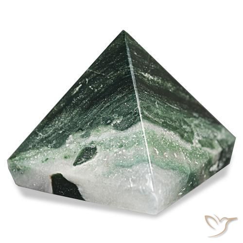 Agate mousse Forêt verte naturelle Carré, 112.97 ct, Opaque