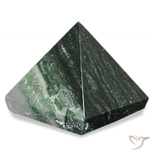 Agate mousse Forêt verte naturelle Carré, 112.97 ct, Opaque