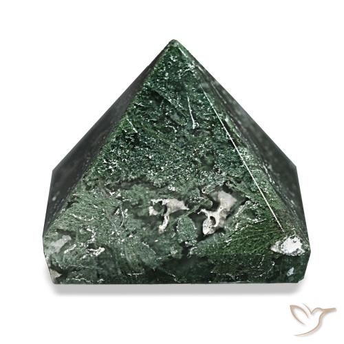 Agate mousse Forêt verte naturelle Carré, 87.69 ct, Opaque