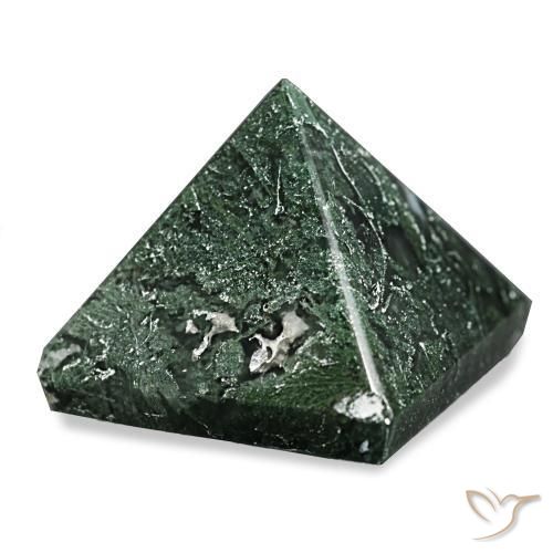 Agate mousse Forêt verte naturelle Carré, 87.69 ct, Opaque