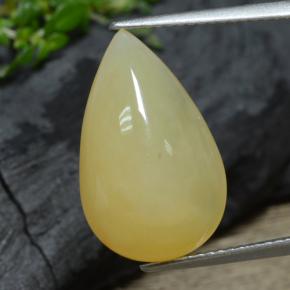 Opale mousse Dendrite jaune naturelle En forme de poire, 7,17 ct, Translucide
