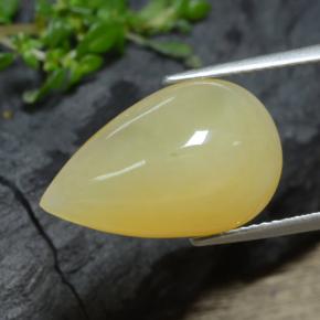 Opale mousse Dendrite jaune naturelle En forme de poire, 7,17 ct, Translucide