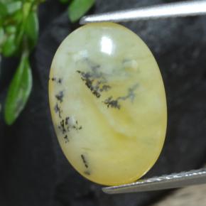 Opale mousse jaune naturelle coupe ovale, 4,33 ct, translucide