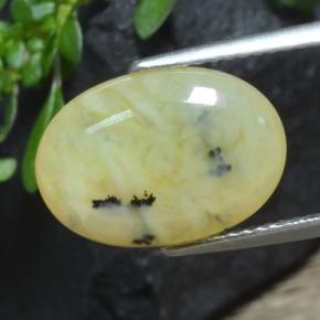 Opale mousse jaune naturelle coupe ovale, 4,33 ct, translucide