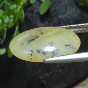 Opale mousse jaune naturelle coupe ovale, 4,33 ct, translucide