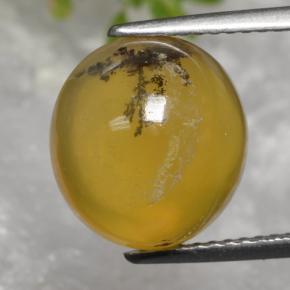 Opale mousse jaune naturelle coupe ovale, 5,08 ct, translucide