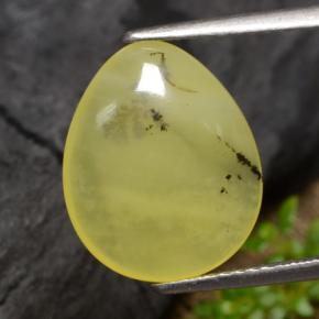 Opale mousse jaune naturelle en forme de poire, 3,69 ct, translucide