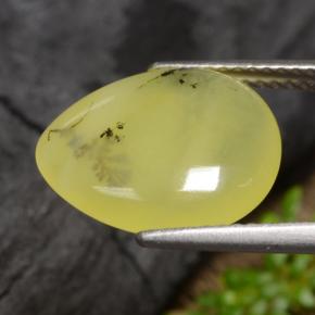 Opale mousse jaune naturelle en forme de poire, 3,69 ct, translucide