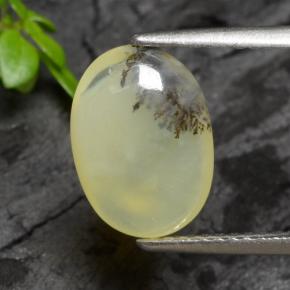 Opale mousse Dendrite jaune naturelle Coupe ovale, 2.14 ct, Translucide