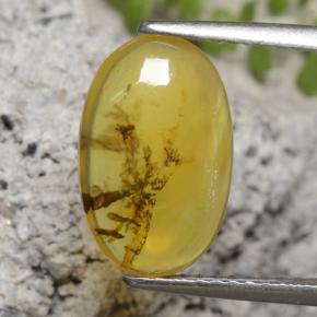Opale mousse Dendrite jaune naturelle Coupe ovale, 2.06 ct, Translucide