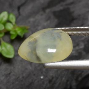 Opale mousse jaune naturelle en forme de poire, 1,79 ct, translucide