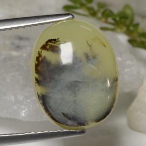 Opale mousse jaune naturelle coupe ovale, 6,23 ct, translucide