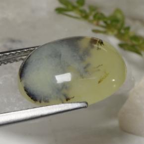 Opale mousse jaune naturelle coupe ovale, 6,23 ct, translucide