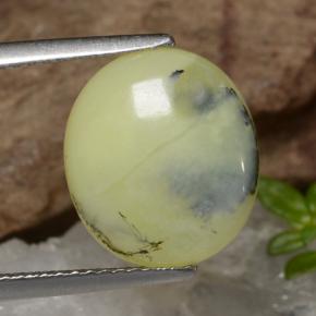 Opale mousse dendrite jaune naturelle coupe ovale, 3,18 ct, translucide