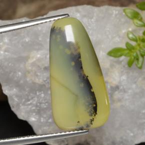 Opale mousse Dendrite jaune naturelle Forme fantaisie, 8.75 ct, Translucide