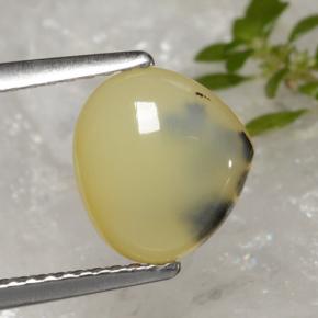 Opale mousse jaune naturelle en forme de poire, 1,59 ct, translucide