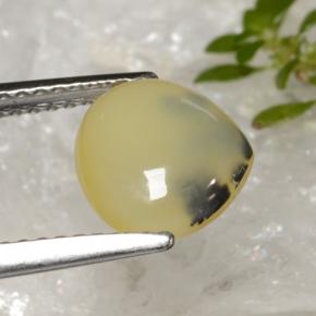 Opale mousse jaune naturelle en forme de poire, 1,59 ct, translucide