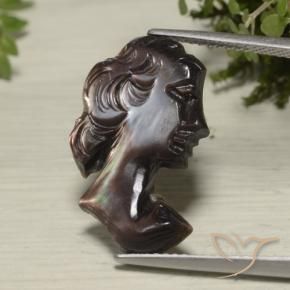 Nacre Brun chocolat naturelle Fantaisie, 5.69 ct, Opaque