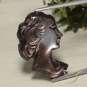 Nacre Brun chocolat naturelle Fantaisie, 5.69 ct, Opaque