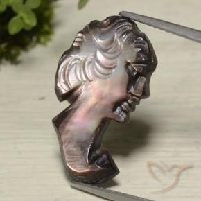 Nacre Brun caryer naturelle Fantaisie, 4.89 ct, Opaque