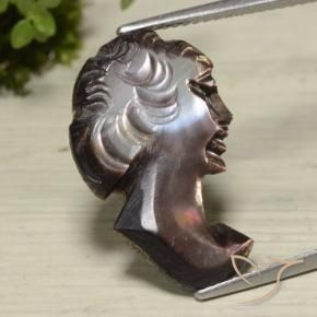 Nacre Brun caryer naturelle Fantaisie, 4.89 ct, Opaque