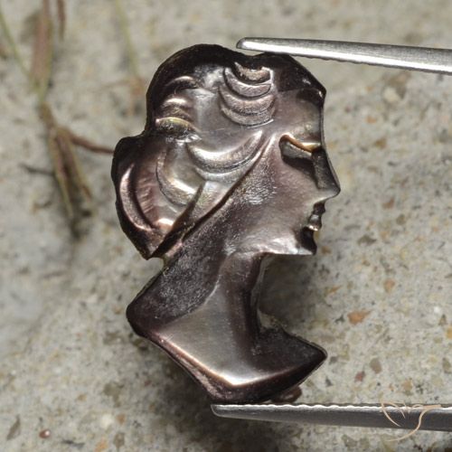 4.17ct Naturel Marron ambré Nacre, Fantaisie, Opaque