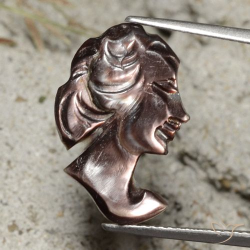 3.45ct Naturel Brun chocolat Nacre, Fantaisie, Opaque