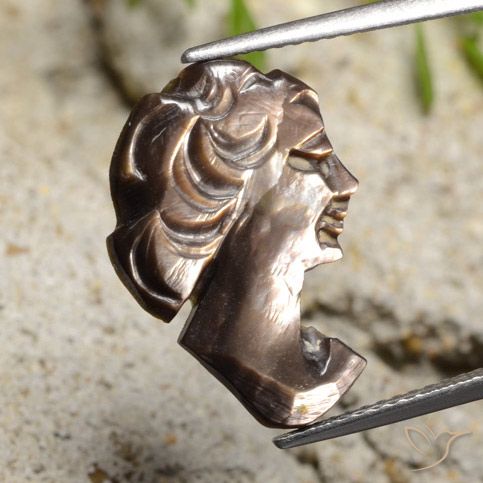 3.65ct Naturel Enfumé Nacre, Fantaisie, Opaque