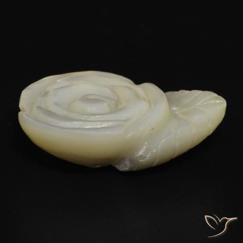 Nacre Blanc perle naturelle Taille Fleur, 17.50 ct, Opaque