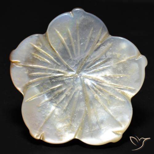 29.23ct Naturel Blanc Nacre, Taille Fleur, Opaque