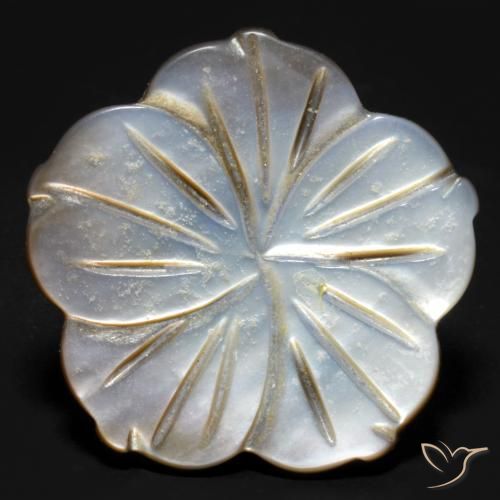 14.21ct Naturel Enfumé Nacre, Taille Fleur, Opaque