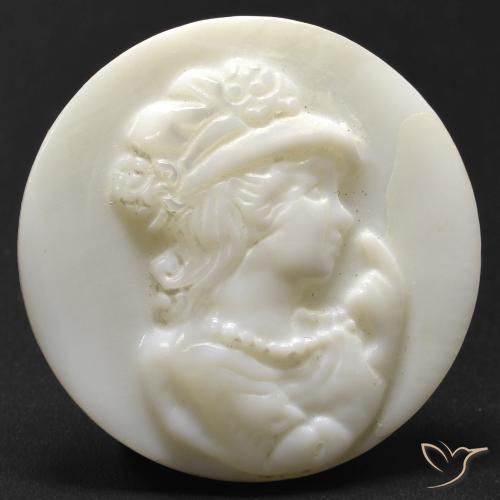 Nacre Blanc perle naturelle Coupe roude, 15.21 ct, Opaque