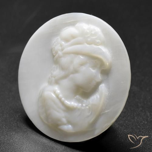 10.14ct Naturel Blanc perle Nacre, Tour, Opaque